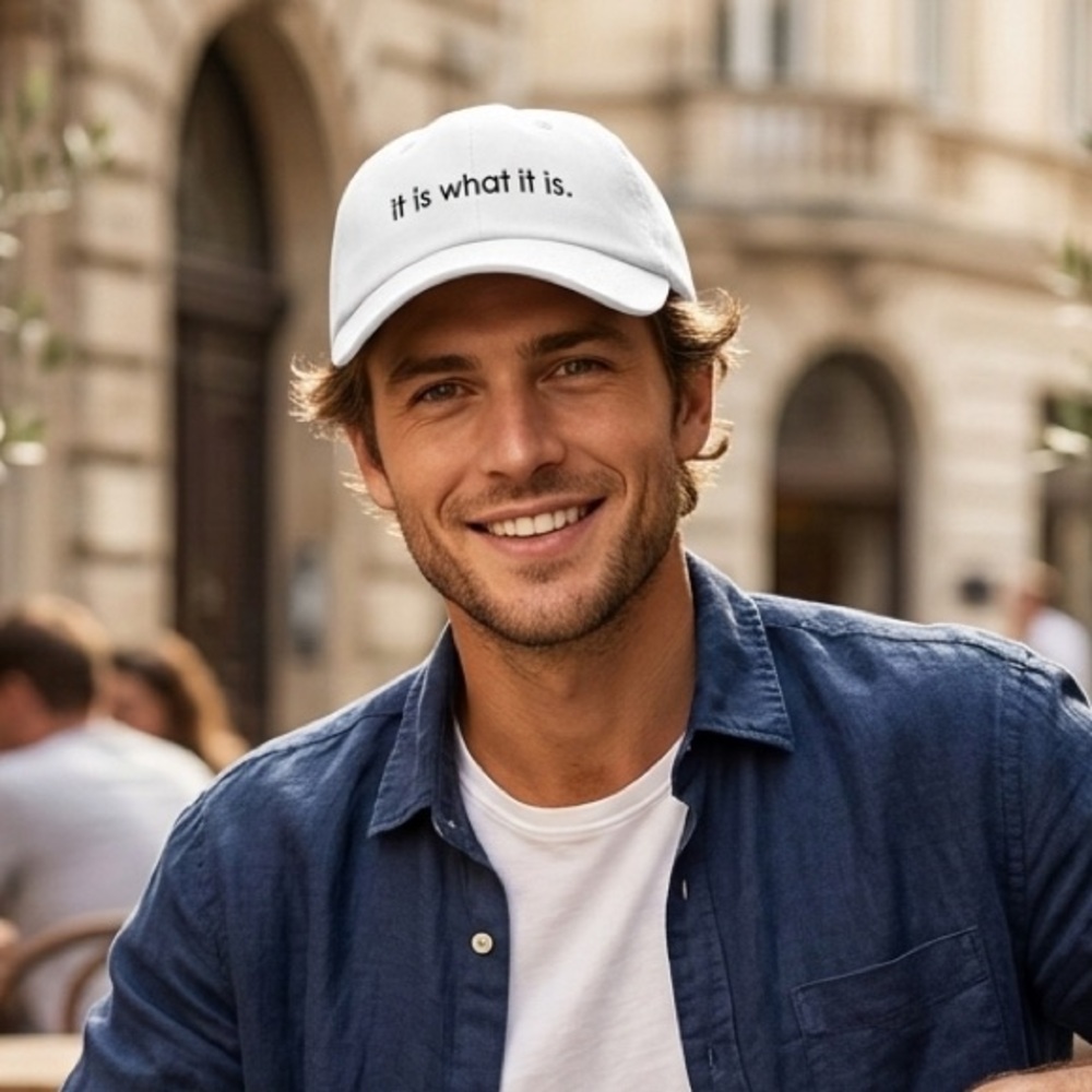 It Is What It Is Hat Black Dad Cap Minimal Quote Embroidered Adjustable Cap